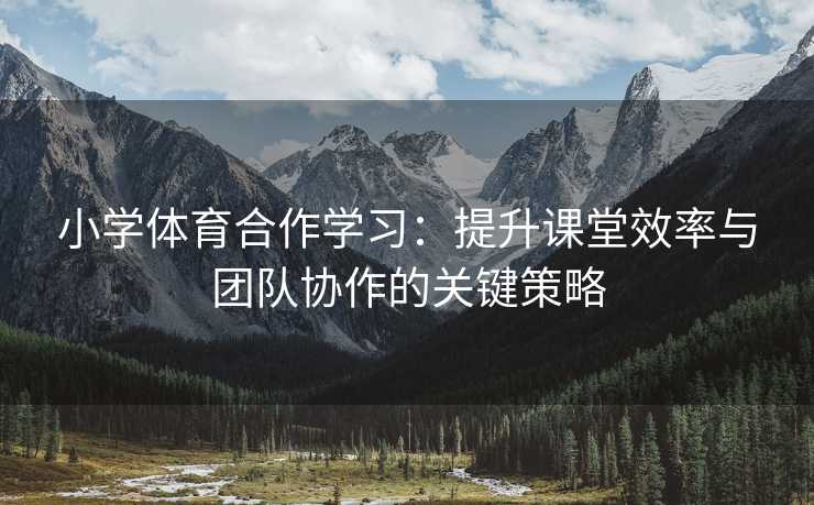 小学体育合作学习：提升课堂效率与团队协作的关键策略
