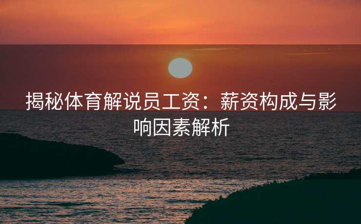 揭秘体育解说员工资：薪资构成与影响因素解析