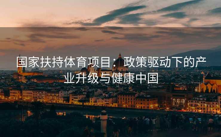 国家扶持体育项目：政策驱动下的产业升级与健康中国