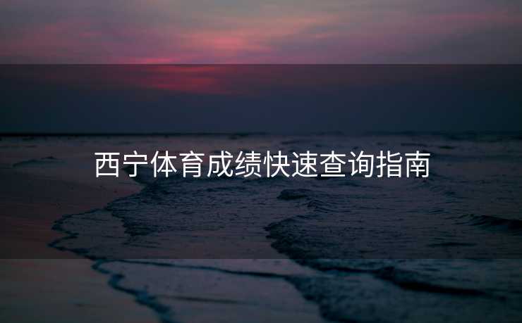 西宁体育成绩快速查询指南
