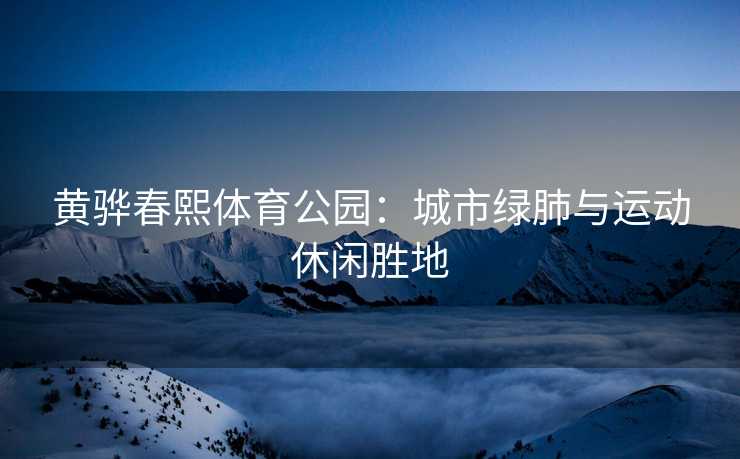 黄骅春熙体育公园：城市绿肺与运动休闲胜地