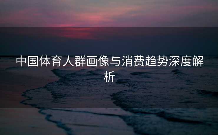 中国体育人群画像与消费趋势深度解析