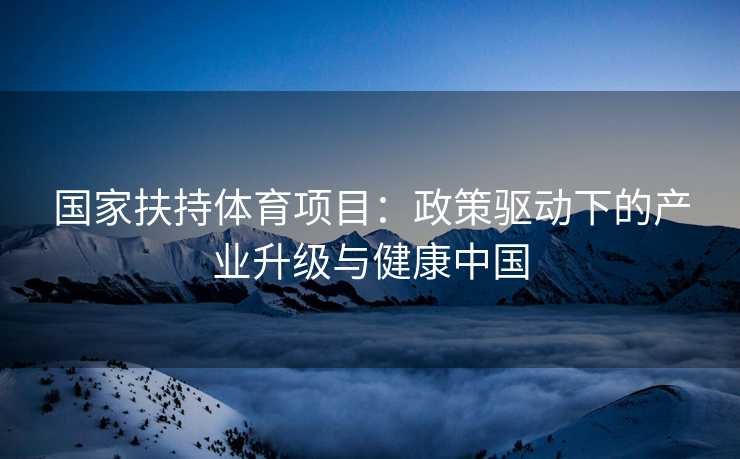 国家扶持体育项目：政策驱动下的产业升级与健康中国