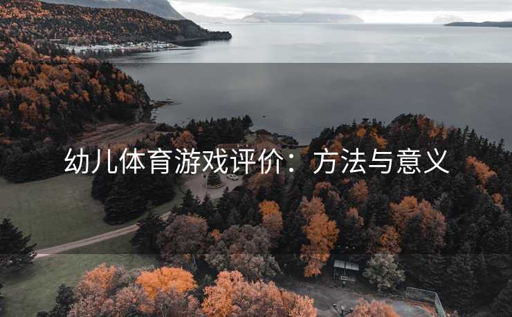 幼儿体育游戏评价：方法与意义
