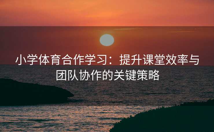 小学体育合作学习：提升课堂效率与团队协作的关键策略