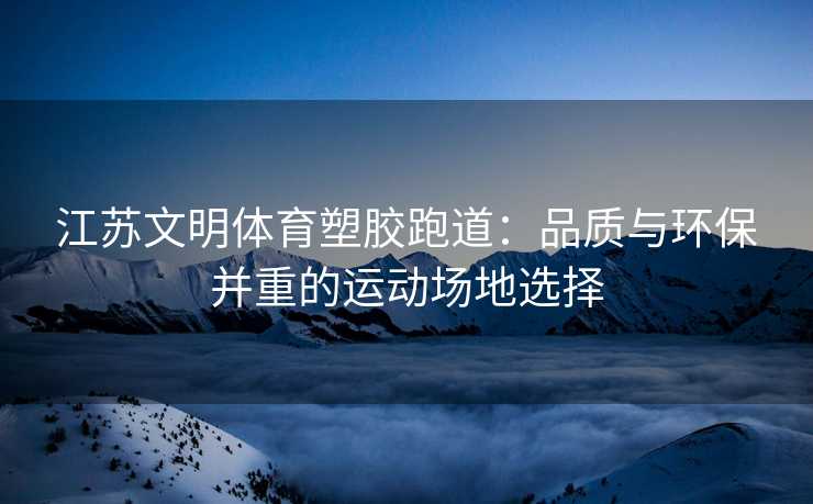 江苏文明体育塑胶跑道：品质与环保并重的运动场地选择
