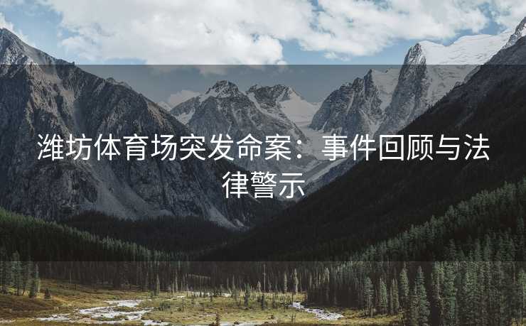 潍坊体育场突发命案：事件回顾与法律警示