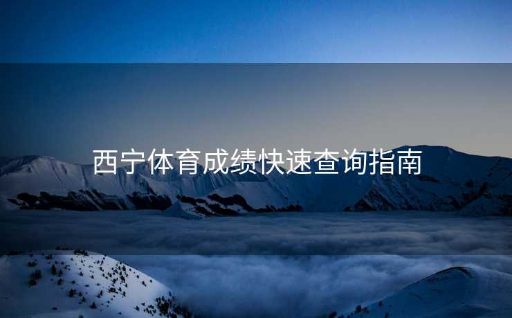 西宁体育成绩快速查询指南