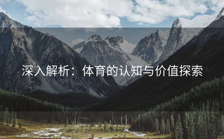 深入解析：体育的认知与价值探索