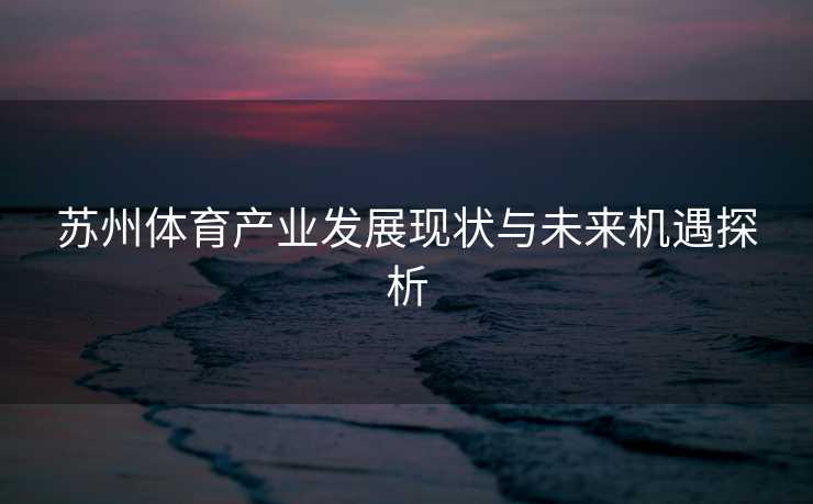 苏州体育产业发展现状与未来机遇探析