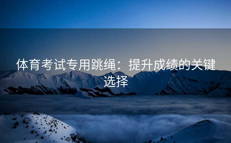 体育考试专用跳绳：提升成绩的关键选择
