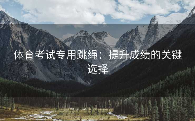 体育考试专用跳绳：提升成绩的关键选择