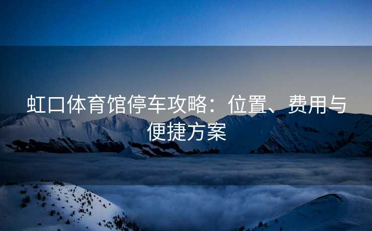 虹口体育馆停车攻略：位置、费用与便捷方案