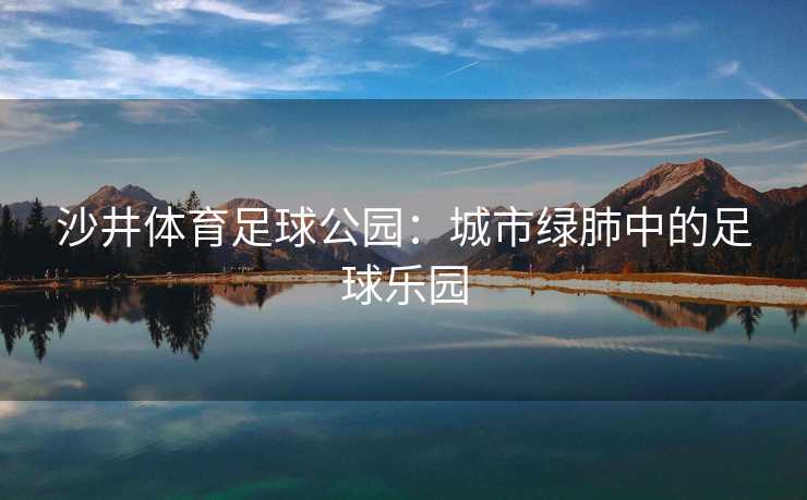 沙井体育足球公园：城市绿肺中的足球乐园