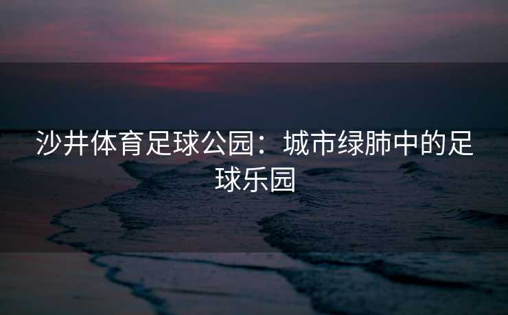 沙井体育足球公园：城市绿肺中的足球乐园
