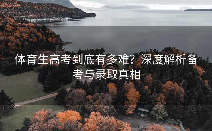 体育生高考到底有多难？深度解析备考与录取真相