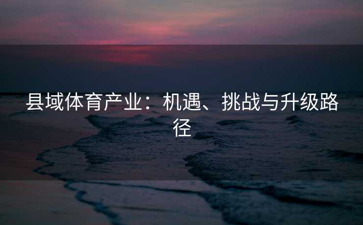 县域体育产业：机遇、挑战与升级路径