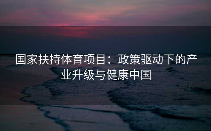 国家扶持体育项目：政策驱动下的产业升级与健康中国