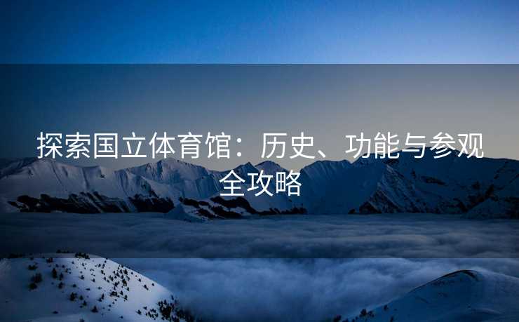 探索国立体育馆：历史、功能与参观全攻略