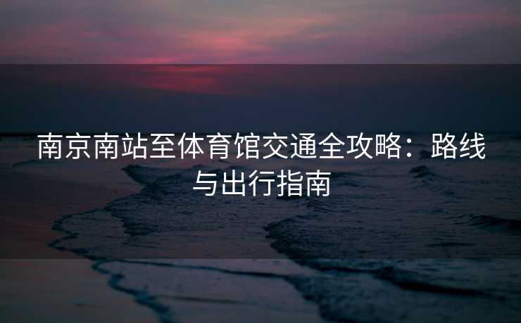 南京南站至体育馆交通全攻略：路线与出行指南