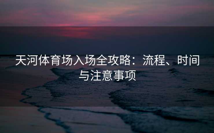 天河体育场入场全攻略：流程、时间与注意事项