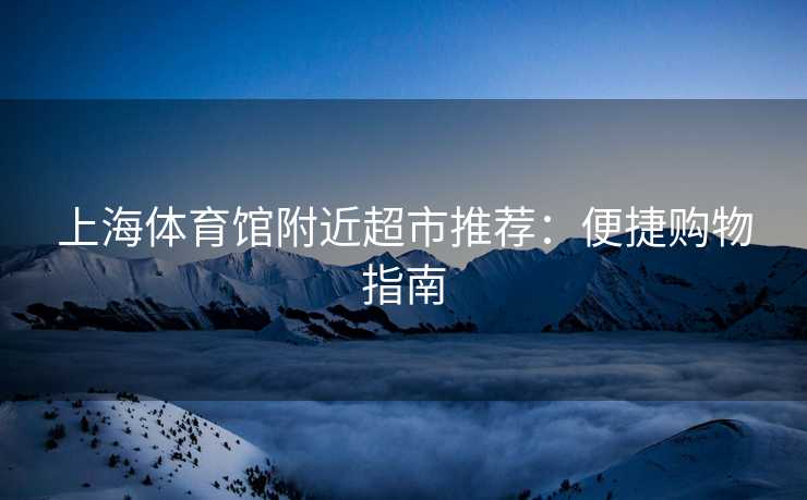 上海体育馆附近超市推荐：便捷购物指南