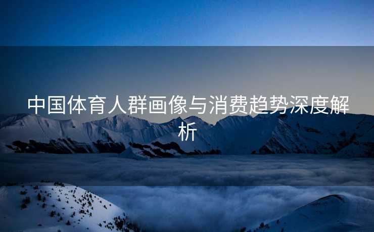 中国体育人群画像与消费趋势深度解析
