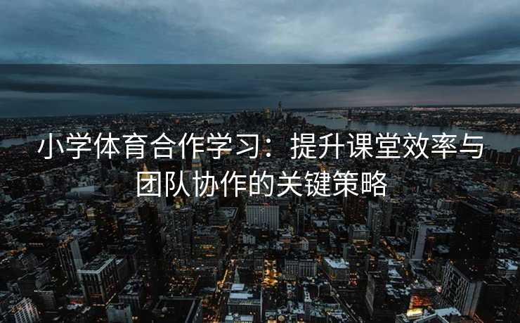 小学体育合作学习：提升课堂效率与团队协作的关键策略