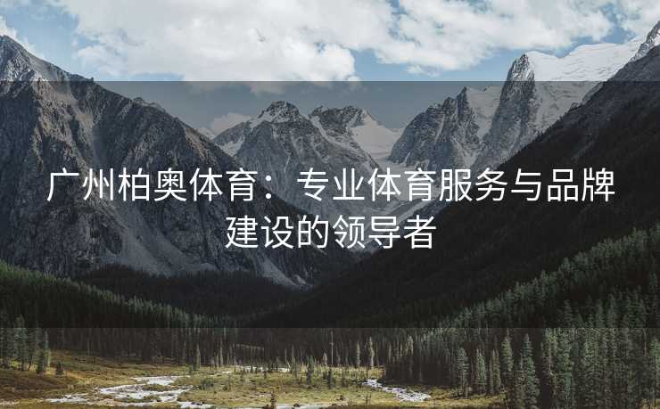 广州柏奥体育：专业体育服务与品牌建设的领导者