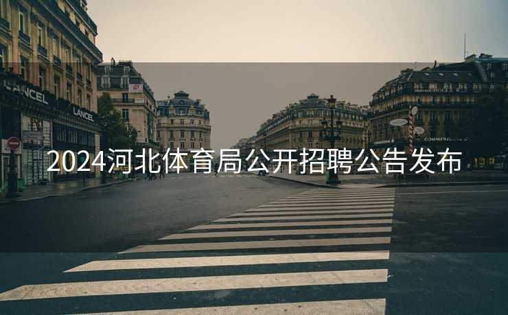 2024河北体育局公开招聘公告发布