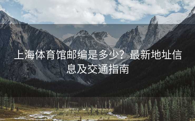 上海体育馆邮编是多少？最新地址信息及交通指南