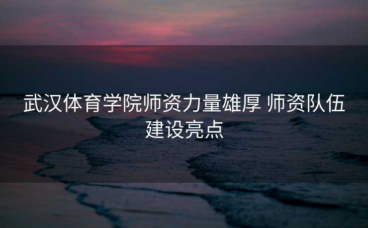 武汉体育学院师资力量雄厚 师资队伍建设亮点