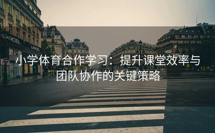 小学体育合作学习：提升课堂效率与团队协作的关键策略